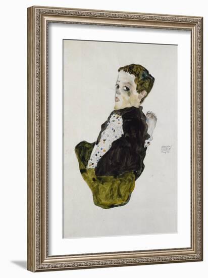 Seated Boy, 1911-Egon Schiele-Framed Giclee Print