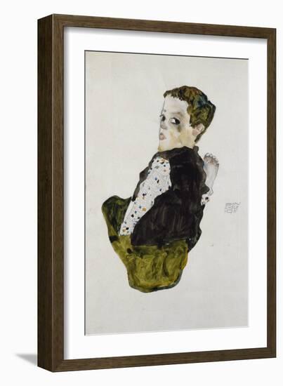 Seated Boy, 1911-Egon Schiele-Framed Giclee Print