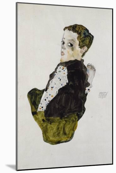 Seated Boy, 1911-Egon Schiele-Mounted Giclee Print
