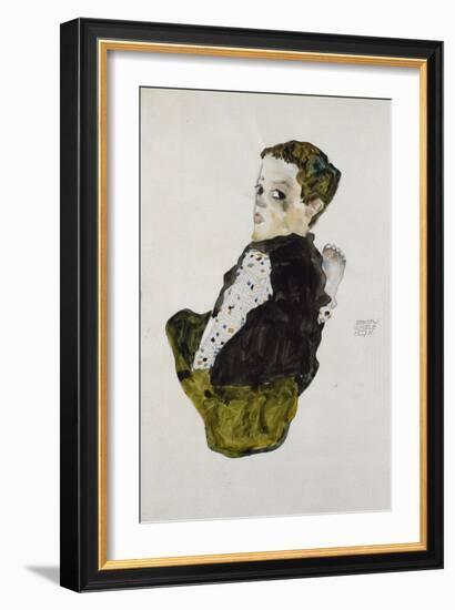 Seated Boy, 1911-Egon Schiele-Framed Giclee Print