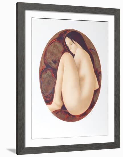 Seated Brunette Nude-Alain Bonnefoit-Framed Collectable Print