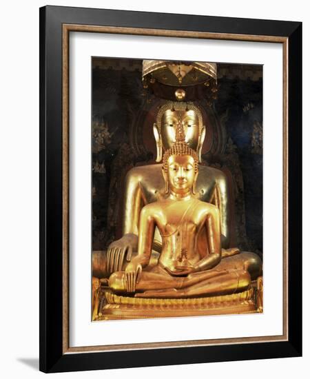 Seated Buddha Images, Wat Bovornives (Bowonniwet), Bangkok, Thailand, Southeast Asia-Gavin Hellier-Framed Photographic Print