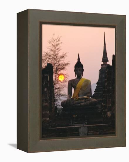 Seated Buddha Statue, Wat Mahathat, Sukhothai, Thailand-Rob Mcleod-Framed Premier Image Canvas