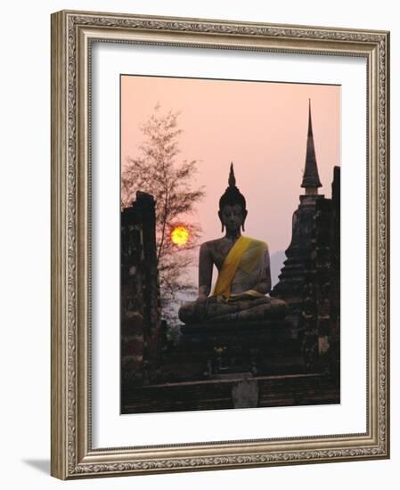 Seated Buddha Statue, Wat Mahathat, Sukhothai, Thailand-Rob Mcleod-Framed Photographic Print