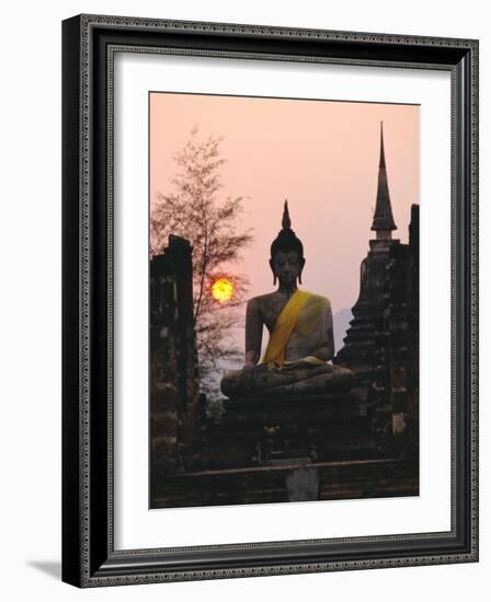 Seated Buddha Statue, Wat Mahathat, Sukhothai, Thailand-Rob Mcleod-Framed Photographic Print