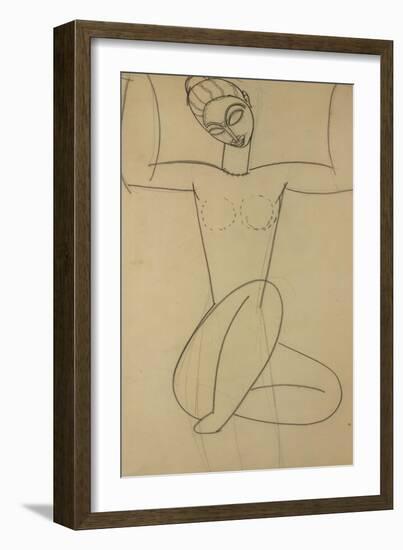 Seated Caryatid, circa 1911-Amedeo Modigliani-Framed Giclee Print