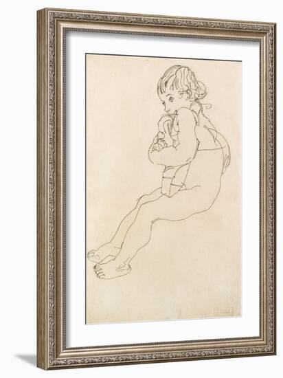 Seated Child, 1916-Egon Schiele-Framed Giclee Print