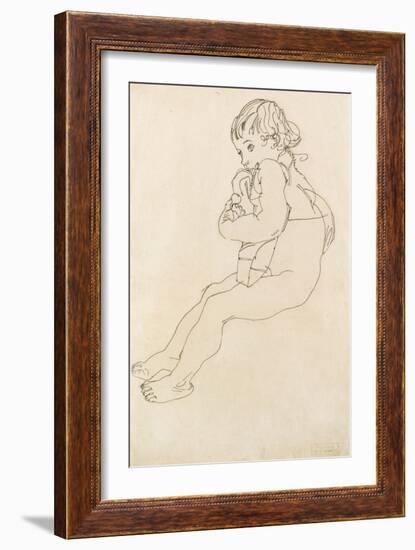 Seated Child, 1916-Egon Schiele-Framed Giclee Print