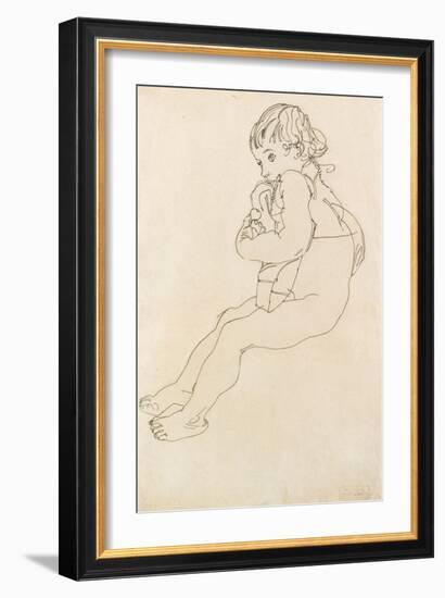 Seated Child, 1916-Egon Schiele-Framed Giclee Print