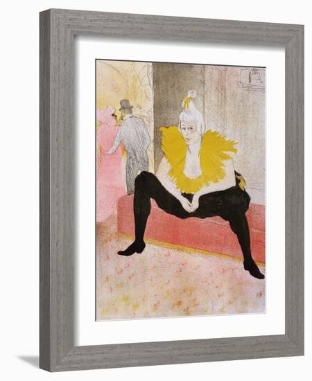 Seated Clowness, 1896-Henri de Toulouse-Lautrec-Framed Giclee Print