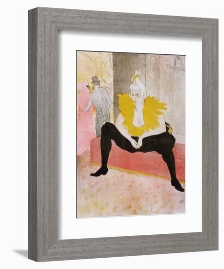 Seated Clowness, 1896-Henri de Toulouse-Lautrec-Framed Giclee Print