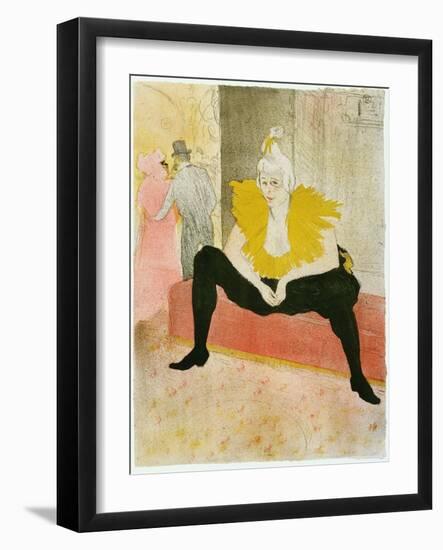 Seated Clowness (Mademoiselle Cha-U-Ka-O) - Oeuvre De Henri De Toulouse Lautrec (Toulouse-Lautrec)-Henri de Toulouse-Lautrec-Framed Giclee Print