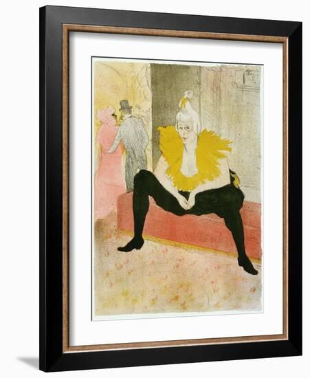 Seated Clowness (Mademoiselle Cha-U-Ka-O) - Oeuvre De Henri De Toulouse Lautrec (Toulouse-Lautrec)-Henri de Toulouse-Lautrec-Framed Giclee Print