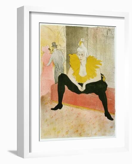 Seated Clowness (Mademoiselle Cha-U-Ka-O) - Oeuvre De Henri De Toulouse Lautrec (Toulouse-Lautrec)-Henri de Toulouse-Lautrec-Framed Giclee Print