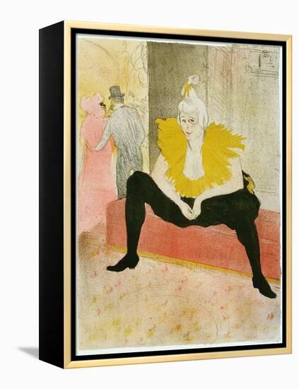 Seated Clowness (Mademoiselle Cha-U-Ka-O) - Oeuvre De Henri De Toulouse Lautrec (Toulouse-Lautrec)-Henri de Toulouse-Lautrec-Framed Premier Image Canvas