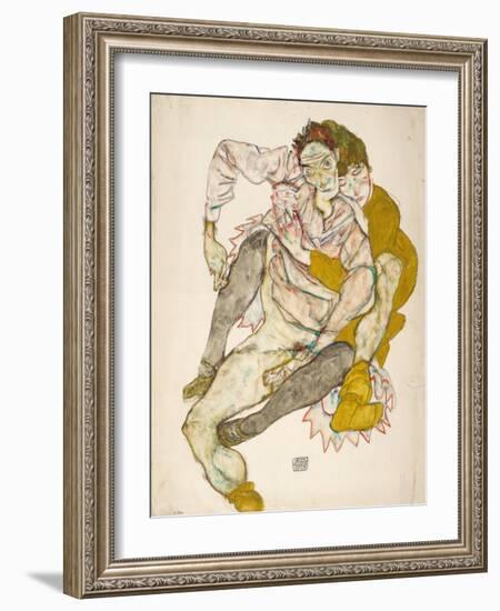 Seated Couple, 1915-Egon Schiele-Framed Giclee Print