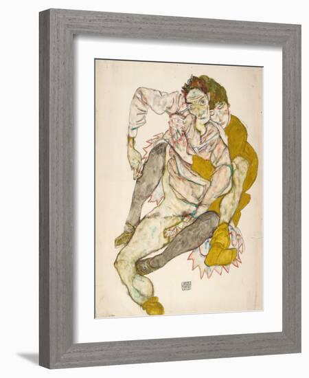 Seated Couple, 1915-Egon Schiele-Framed Giclee Print