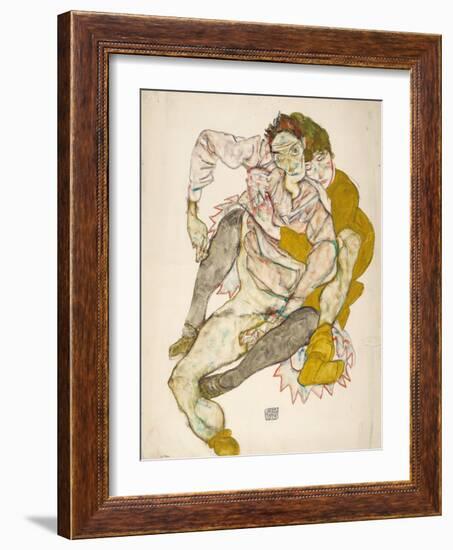 Seated Couple, 1915-Egon Schiele-Framed Giclee Print