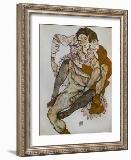 Seated Couple (Egon Und Edith Schiele), 1915-Egon Schiele-Framed Giclee Print