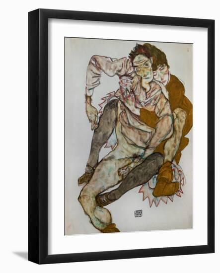 Seated Couple (Egon Und Edith Schiele), 1915-Egon Schiele-Framed Giclee Print