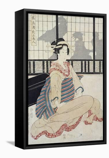 Seated Courtesan-Kikugawa Toshinobu Eizan-Framed Premier Image Canvas