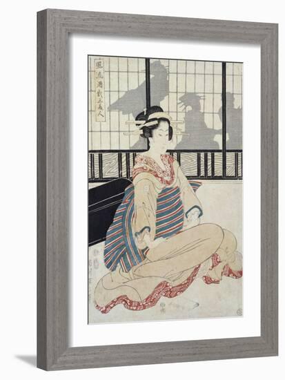 Seated Courtesan-Kikugawa Toshinobu Eizan-Framed Giclee Print