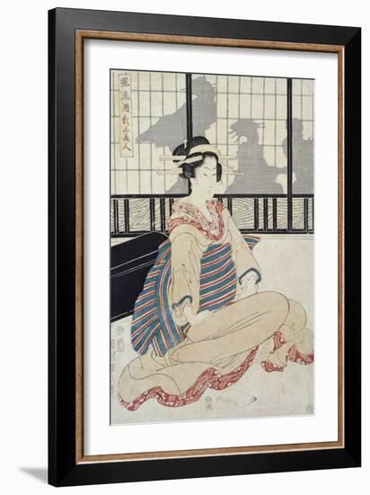 Seated Courtesan-Kikugawa Toshinobu Eizan-Framed Giclee Print