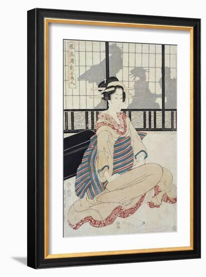 Seated Courtesan-Kikugawa Toshinobu Eizan-Framed Giclee Print