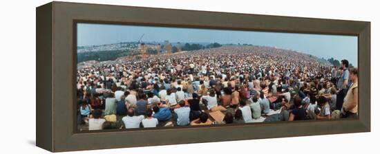 Seated Crowd Listening to Musicians Perform at Woodstock Music Festival-John Dominis-Framed Premier Image Canvas