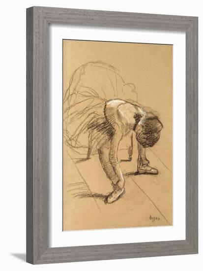 Seated Dancer Adiusting Her Shoes, C1876-Edgar Degas-Framed Giclee Print