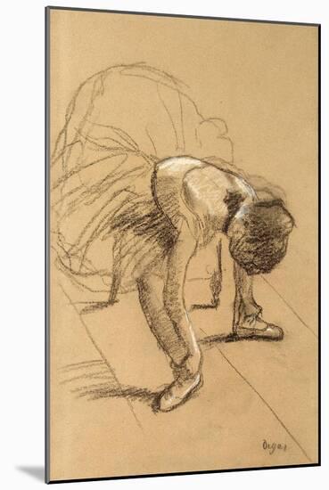 Seated Dancer Adiusting Her Shoes, C1876-Edgar Degas-Mounted Giclee Print