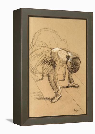 Seated Dancer Adiusting Her Shoes, C1876-Edgar Degas-Framed Premier Image Canvas