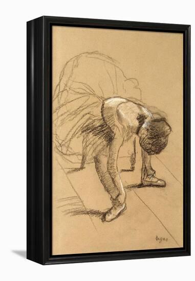 Seated Dancer Adiusting Her Shoes, C1876-Edgar Degas-Framed Premier Image Canvas