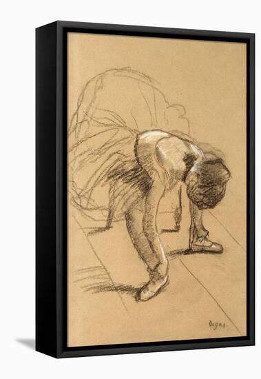 Seated Dancer Adiusting Her Shoes, C1876-Edgar Degas-Framed Premier Image Canvas