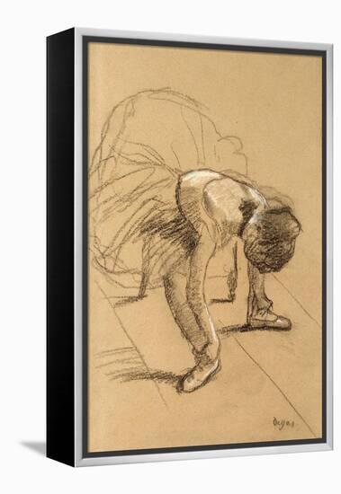 Seated Dancer Adiusting Her Shoes, C1876-Edgar Degas-Framed Premier Image Canvas