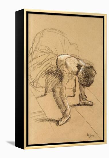 Seated Dancer Adiusting Her Shoes, C1876-Edgar Degas-Framed Premier Image Canvas