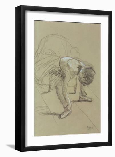 Seated Dancer Adjusting Her Shoes, circa 1890-Edgar Degas-Framed Giclee Print