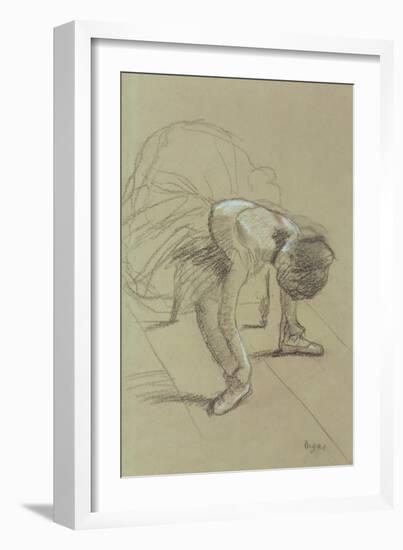 Seated Dancer Adjusting Her Shoes, circa 1890-Edgar Degas-Framed Giclee Print