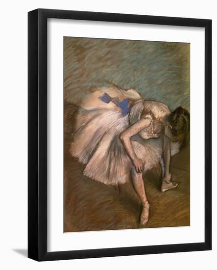 Seated Dancer, Ca. 1881-1883-Edgar Degas-Framed Giclee Print