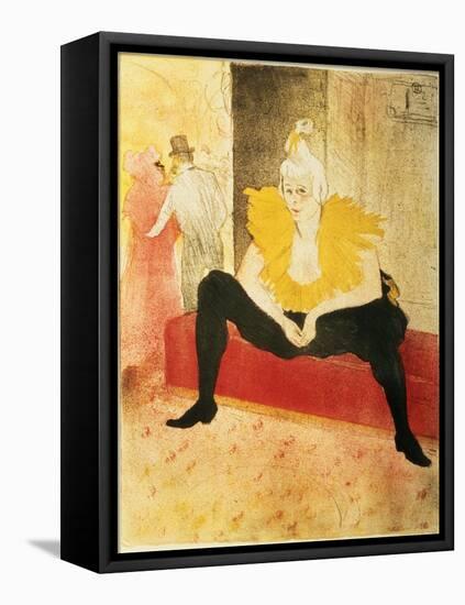 Seated Female Clown, Mlle. Cha-U-Kao, 1896-Henri de Toulouse-Lautrec-Framed Premier Image Canvas