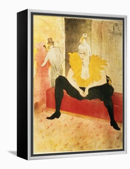Seated Female Clown, Mlle. Cha-U-Kao, 1896-Henri de Toulouse-Lautrec-Framed Premier Image Canvas