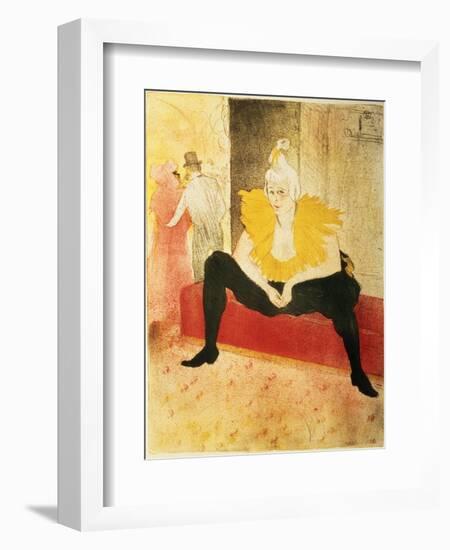 Seated Female Clown, Mlle. Cha-U-Kao, 1896-Henri de Toulouse-Lautrec-Framed Giclee Print