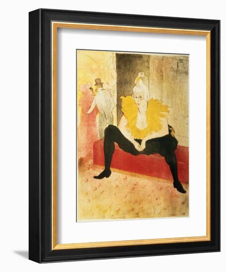 Seated Female Clown, Mlle. Cha-U-Kao, 1896-Henri de Toulouse-Lautrec-Framed Giclee Print