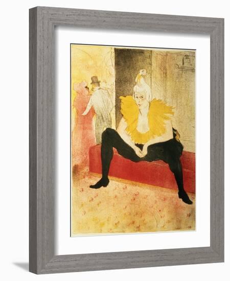 Seated Female Clown, Mlle. Cha-U-Kao, 1896-Henri de Toulouse-Lautrec-Framed Giclee Print