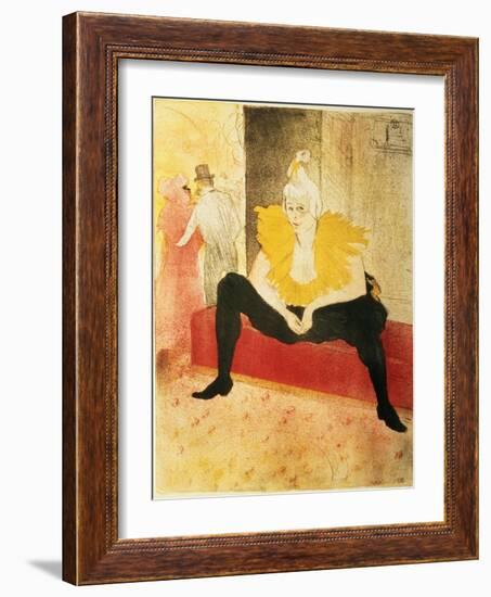 Seated Female Clown, Mlle. Cha-U-Kao, 1896-Henri de Toulouse-Lautrec-Framed Giclee Print