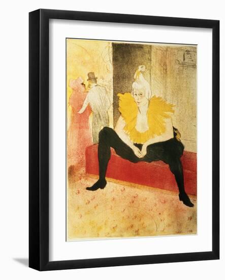 Seated Female Clown, Mlle. Cha-U-Kao, 1896-Henri de Toulouse-Lautrec-Framed Giclee Print