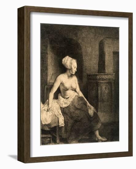 Seated Female Nude, 1658-Rembrandt van Rijn-Framed Giclee Print