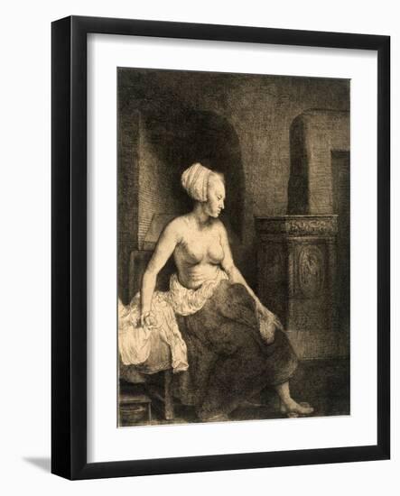 Seated Female Nude, 1658-Rembrandt van Rijn-Framed Giclee Print