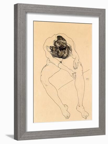 Seated Female Nude, 1912-Egon Schiele-Framed Giclee Print