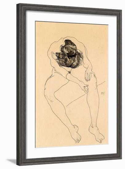 Seated Female Nude, 1912-Egon Schiele-Framed Giclee Print